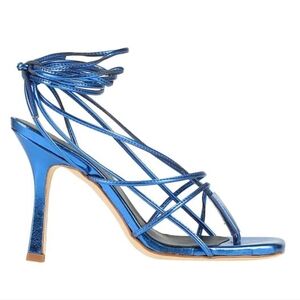 Luca Valentini Italy Srappy Blue Heeled Sandals